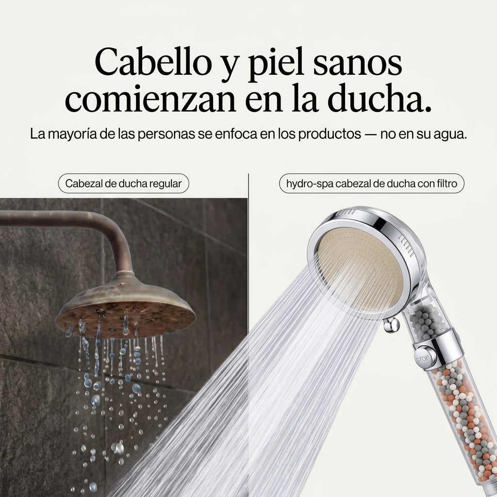 HydroPure™ — Ducha Filtrante con Esferas Minerales